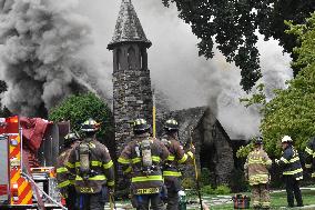 Three Alarm Fire At Church In Montclair New Jersey