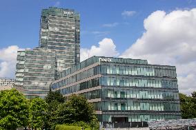 DNP's exterior, logo, and signage