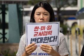 Protests Against Military Exercise In South Korea And The US