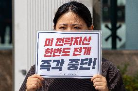 Protests Against Military Exercise In South Korea And The US