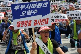 SOUTH KOREA-GOHEUNG-JAPAN-RADIOACTIVE WASTEWATER-DISCHARGE-PROTEST