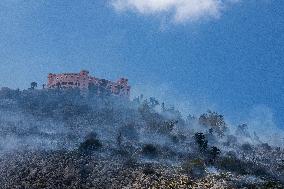 Fire On Monte Pellegrino In Palermo
