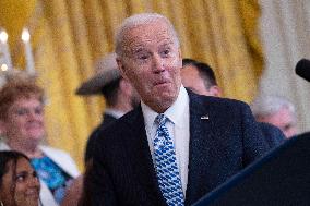 President Joe Biden makes remarks on the anniversary of the Inflation Reduction Act