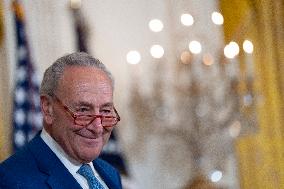 President Joe Biden makes remarks on the anniversary of the Inflation Reduction Act