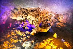 Tourists Visit The Jinshui Rock Cave in Guilin, China