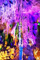 Tourists Visit The Jinshui Rock Cave in Guilin, China