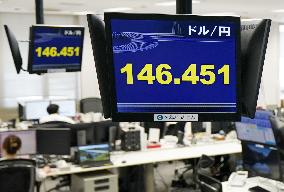 Dollar surges to 9-month high around mid-146 yen