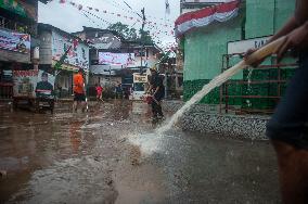 Flood Before Ceremony For The 78th Independence Day - Indonesia