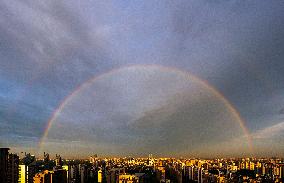 Rainbow Appear in Shanghai