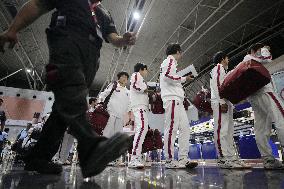 N. Korea athletes at Beijing airport