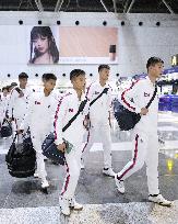 N. Korea athletes at Beijing airport