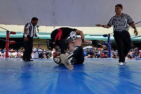 Principe De Seda, Mexican Wrestler, Performs In Xochimilco, Mexico City