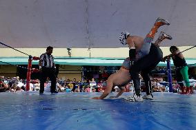 Principe De Seda, Mexican Wrestler, Performs In Xochimilco, Mexico City