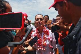 Claudia Sheinbaum Rally In Puebla