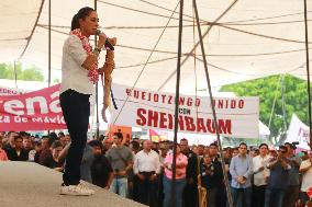 Claudia Sheinbaum Rally In Puebla