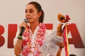 Claudia Sheinbaum Rally In Puebla