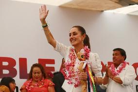 Claudia Sheinbaum Rally In Puebla