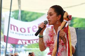 Claudia Sheinbaum Rally In Puebla