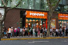 Reopen Of Popeyes Chain Store In Shanghai