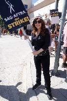 SAG-AFTRA and WGA Strike outside Warner Bros - LA