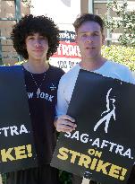 SAG-AFTRA and WGA Strike outside Warner Bros - LA