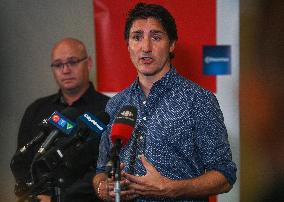 PM Trudeau Visits Wildfire Evacuees In Edmonton