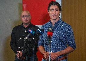 PM Trudeau Visits Wildfire Evacuees In Edmonton