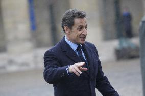 Nicolas Sarkozy attends the Retirement Ceremony for General Jean-Louis Georgelin in Paris