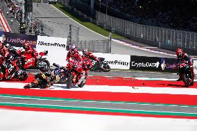 Crash At The Start Of The Sprint Race Of AustrianGP MotoGP 2023