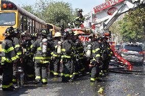 5-Alarm Fire In Brooklyn Injures Firefighters And Damages Buildings