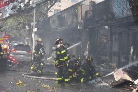 5-Alarm Fire In Brooklyn Injures Firefighters And Damages Buildings