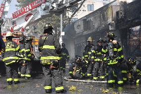 5-Alarm Fire In Brooklyn Injures Firefighters And Damages Buildings