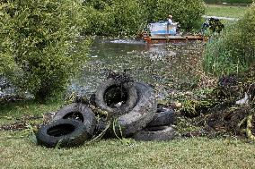 Cleaning a pond