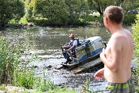 Cleaning a pond