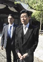 Japan economic minister at war-linked shrine