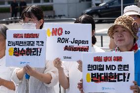 SOUTH KOREA-SEOUL-RALLY AGAINST MILITARY DRILL