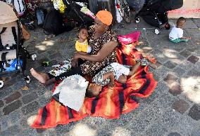 Migrants Camp Outside The City Hall - Paris