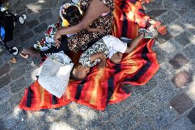 Migrants Camp Outside The City Hall - Paris