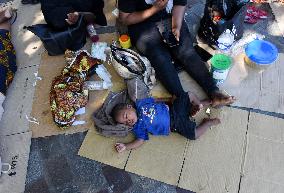 Migrants Camp Outside The City Hall - Paris