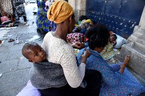 Migrants Camp Outside The City Hall - Paris