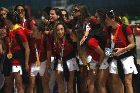 Spanish National Team Players Arrive To Spain