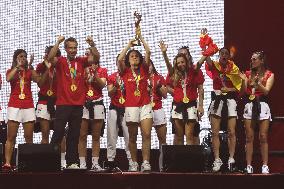 Spanish National Team Players Arrive To Spain