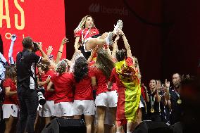 Spanish National Team Players Arrive To Spain