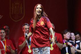 Spanish National Team Players Arrive To Spain