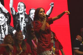 Spanish National Team Players Arrive To Spain