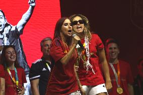 Spanish National Team Players Arrive To Spain