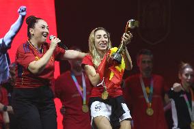 Spanish National Team Players Arrive To Spain