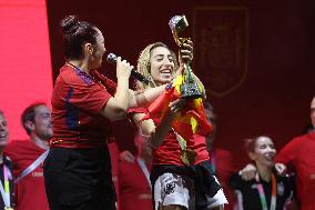 Spanish National Team Players Arrive To Spain