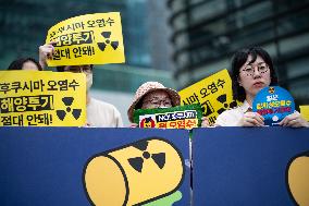 Protest Against The Release Of Radioactive Water From The Fukushima Nuclear Power Plant In Japan