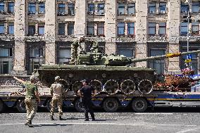 Parade Of Destroyed Russian Armour Dedicated To Ukraine's Independence Day